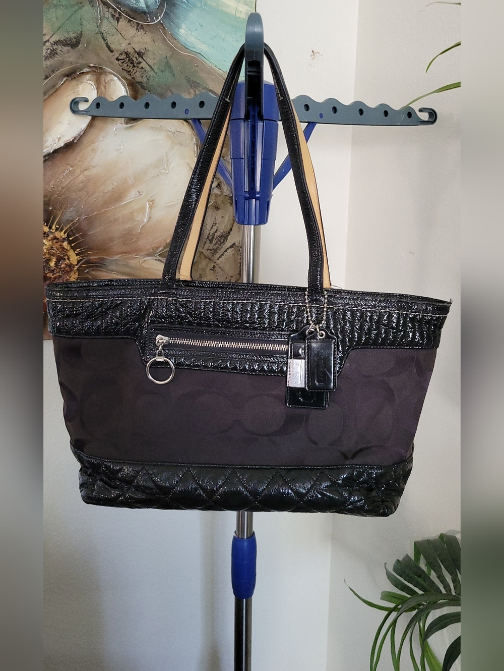 Coach Poppy Signature Quilted Tote